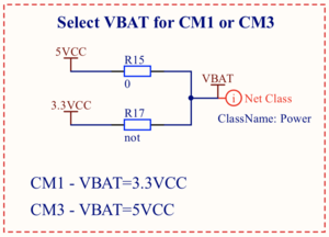 CM1 and CM3 VBAT power