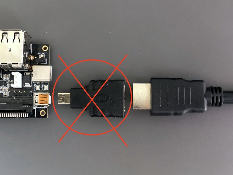 Do not use a micro HDMI to HDMI adaptor